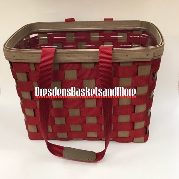 Longaberger 2007 Large To Go Tote Red Basket w/ Protector & 2 Pocket Liners *FACEBOOK SPECIAL!!!*