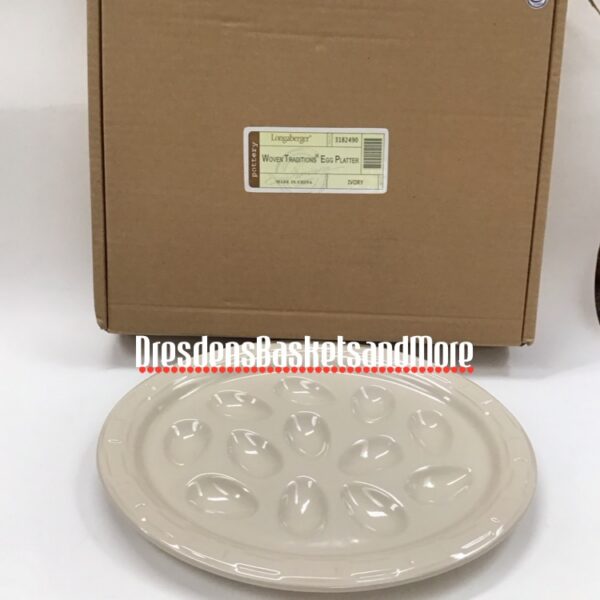Longaberger Ivory Egg Platter NIB
