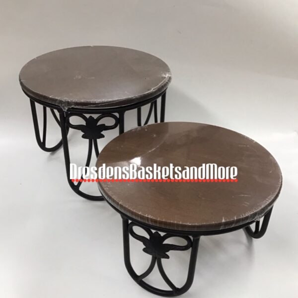 Longaberger WI Plate Stands w/ Rich Brown Shelves NIB*