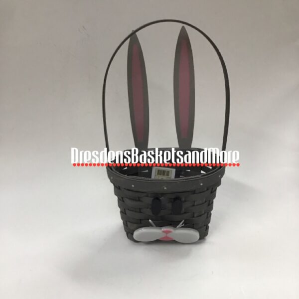 Longaberger 2016 Bunny Treats Pewter Basket w/ Tie Ons