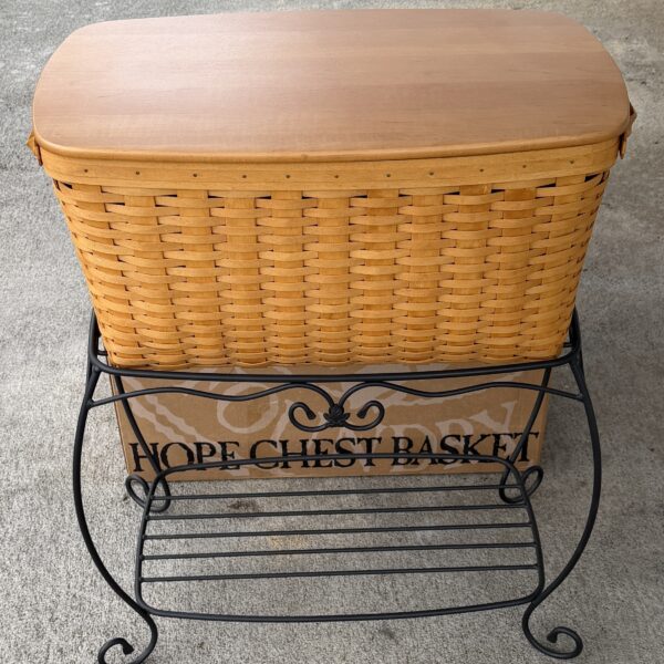 Longaberger Wrought Iron Hope Chest Stand w/ Hope Chest Basket Set*