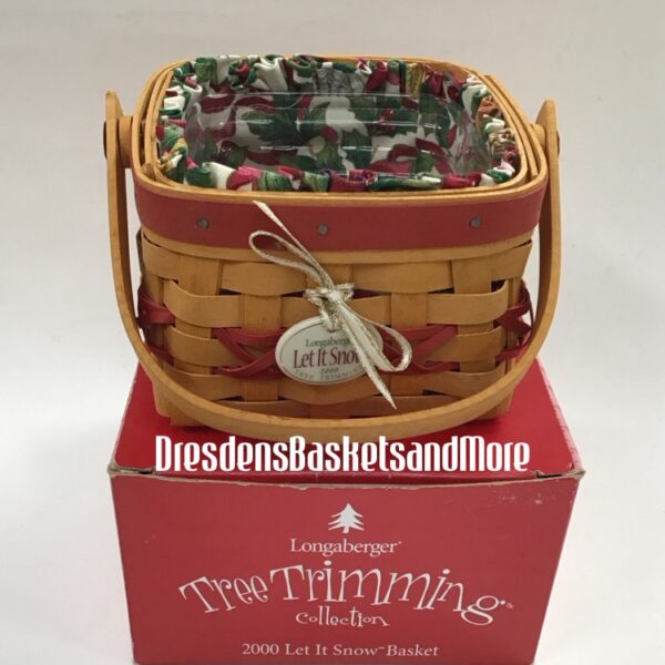 Longaberger 2000 Let It Snow Red Basket Combo*