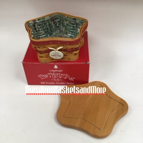 Longaberger 2001 Twinkle, Twinkle Red Tree Trimming Combo w/ Lid