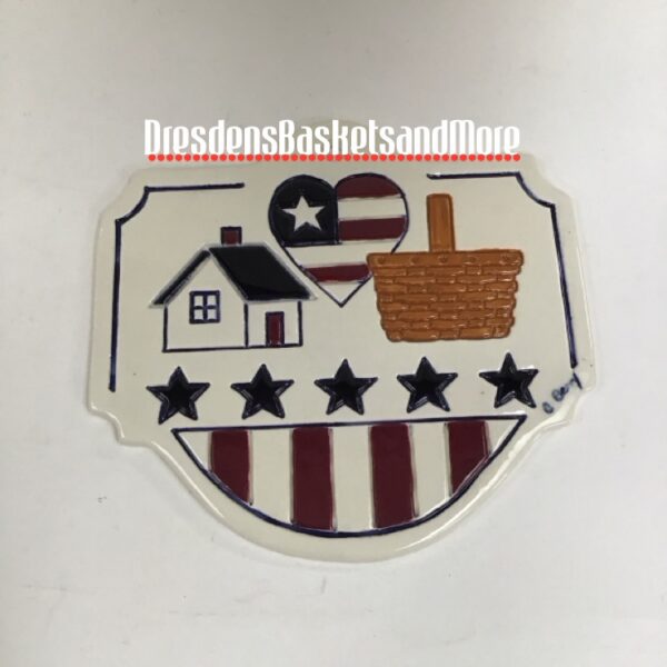 Ceramic Carol Berry Wall Plaque With Stars & Stipes