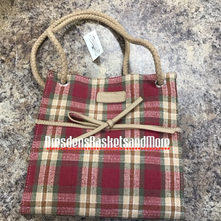 Orchard Park Plaid Tote Bag with Braided Handles