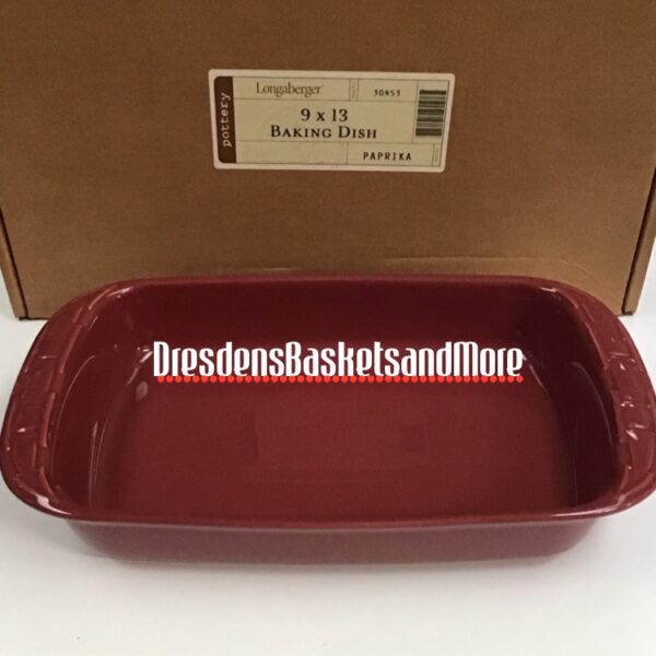 Longaberger Paprika 9X13 Baking Dish NIB MADE IN USA