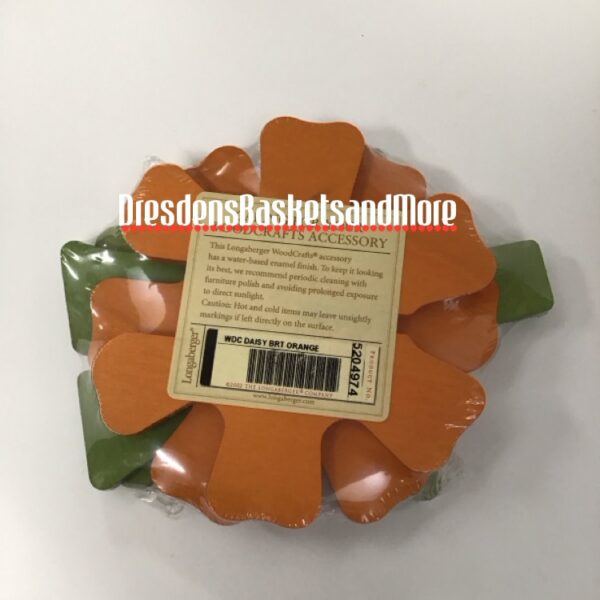 Longaberger Woodcraft 3D Bright Orange Daisy NIP