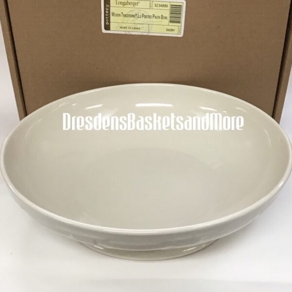 Longaberger Ivory Footed Pasta Bowl NIB