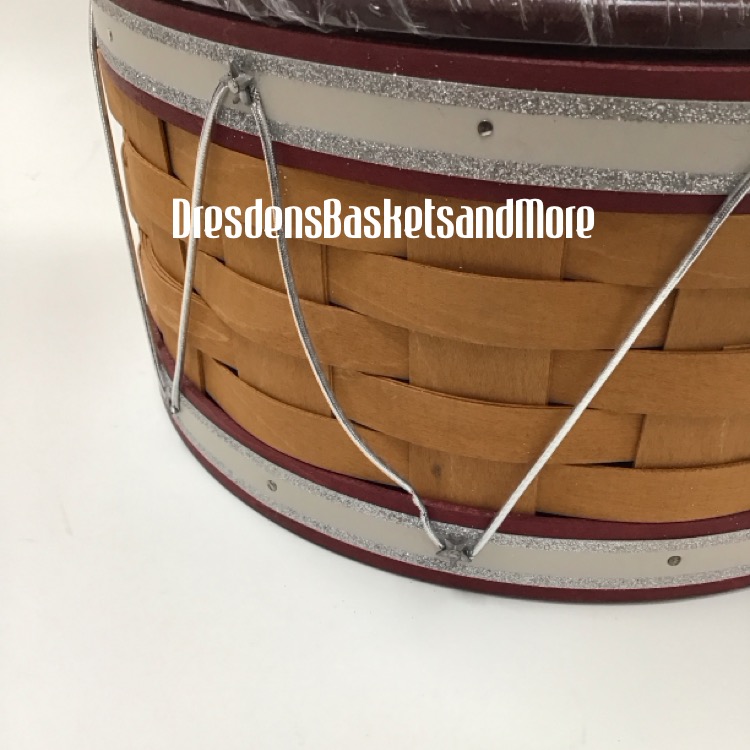 Longaberger 2012 Christmas Drum Red Basket Set*