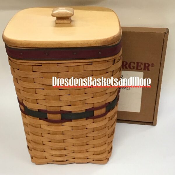 Longaberger 1995 Fathers Day Mini Waste Basket w/ Protector & Lid