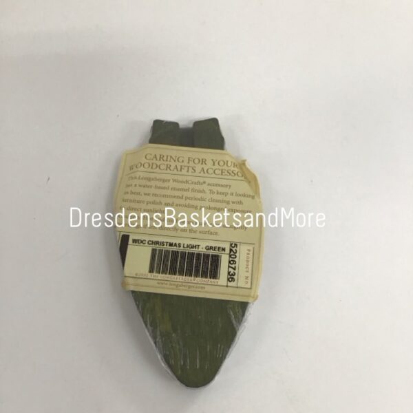 Longaberger Woodcrafts 3D Christmas Light Green NIP