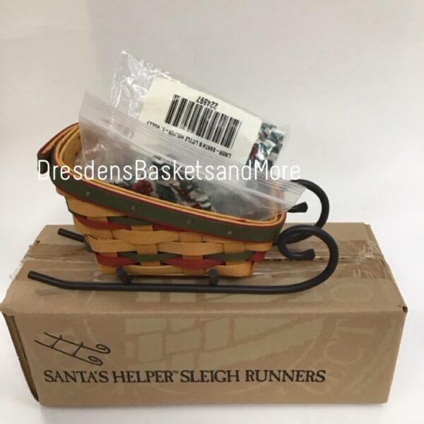 Longaberger 1999 Santa's Little Helper Sleigh Basket Set