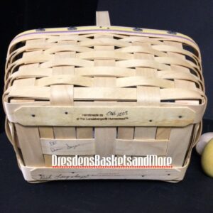 Longaberger 2007 Make A Basket Natural/Purple Spring Basket w/ Liner, Protector & Handle Tie