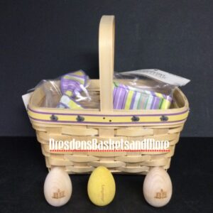Longaberger 2007 Make A Basket Natural/Purple Spring Basket w/ Liner, Protector & Handle Tie