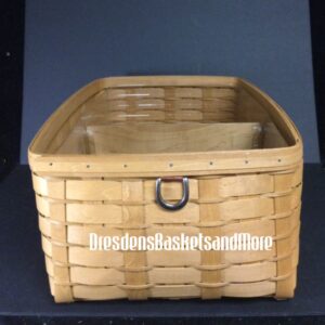 Longaberger Sort & Store Large Rectangle Storage Warm Brown Basket w/ Divided Protector & Lid