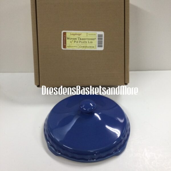 Longaberger Cornflower 6” Pie Plate LID Dresden's Baskets and More