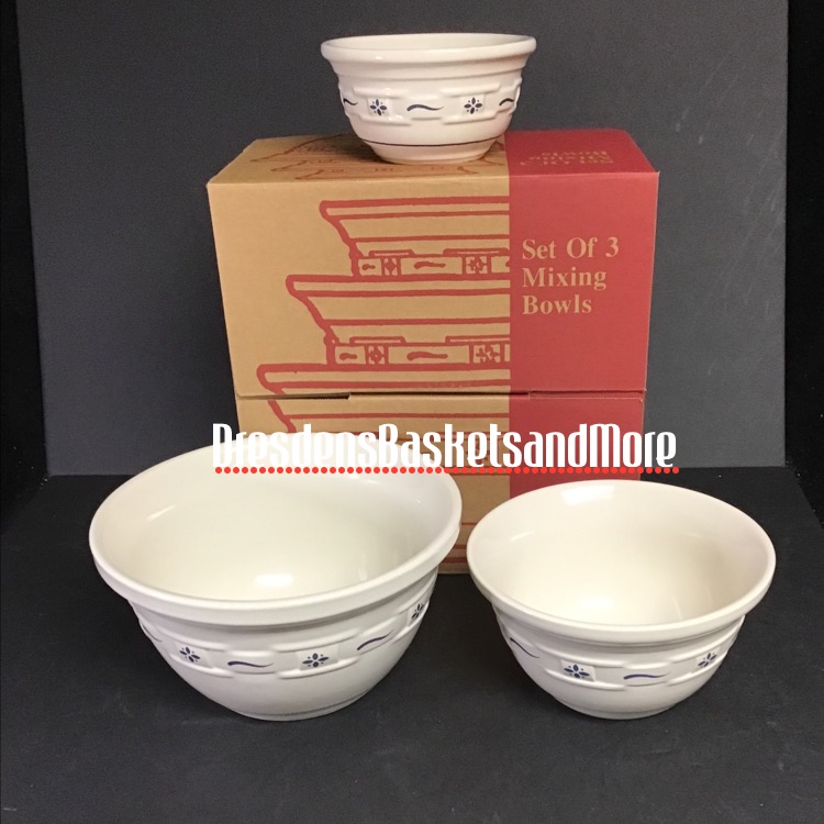 Longaberger Sage Mixing Bowl Set NEW IN BOX and USA – Dresden's Baskets and  More