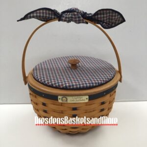 Longaberger 2002 Golf Club Basket w/ Protector, Handle Gripper & Fashion Lid