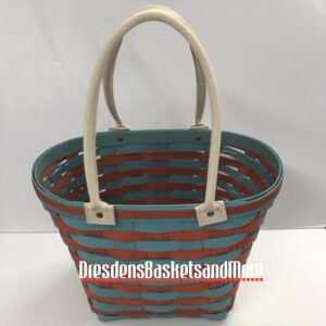 Longaberger 2011 Aqua/Orange Award Tote Basket w/ Protector RARE!!!***