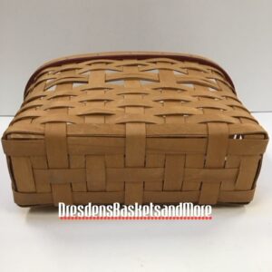 Longaberger Prototype Basket w/ Leather Heart Hanger RARE