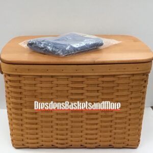 Longaberger 1999 Hostess File Classic Basket w/ Protector/Cap, Liner & Woodcrafts Lid*