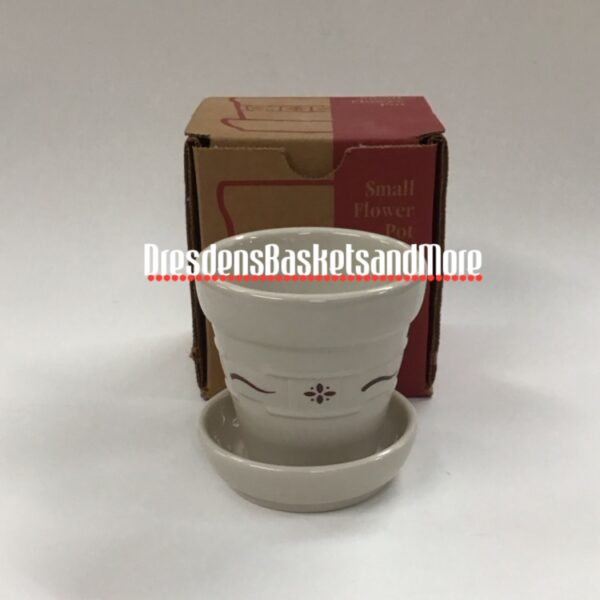 Longaberger Traditional Red Small Flower Pot NIB