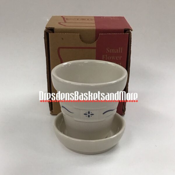 Longaberger Classic Blue Small Flower Pot NIB