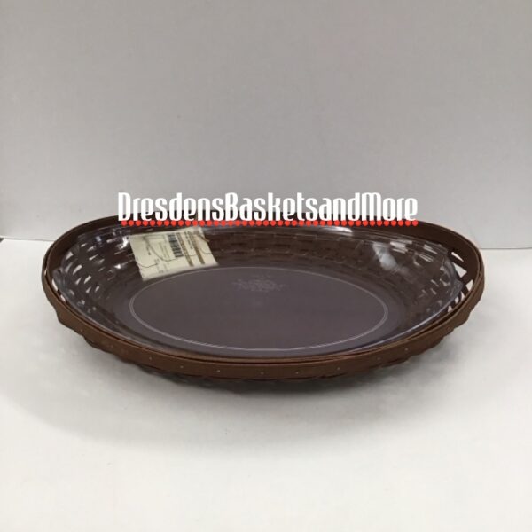 Longaberger 2009 Swoop Tray Rich Brown Basket w/ Hard Protector*
