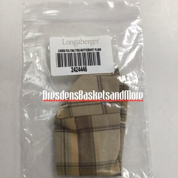 Tic Tac Toe Longaberger Butternut Plaid Liner