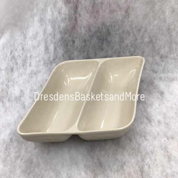 Divided Wave Longaberger Woven Traditions Ivory Bowl
