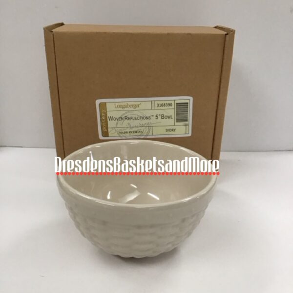 Ivory Longaberger Woven Reflections 5" Bowl NIB