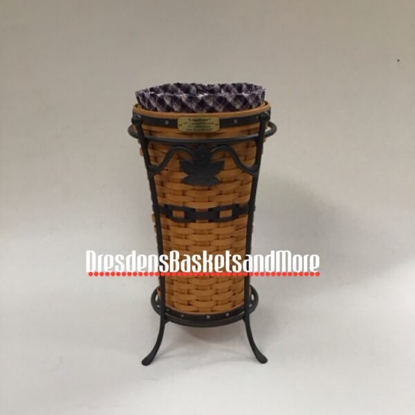Longaberger 2003 Miniature Umbrella Basket Combo w/ Wrought Iron Stand