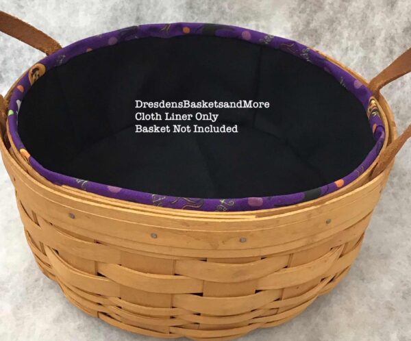 Darning Cloth Liner Black with Halloween Party Trim