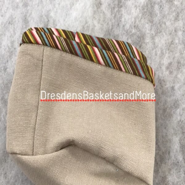 Button Cloth Liner Tan with Sisters Stripe Trim