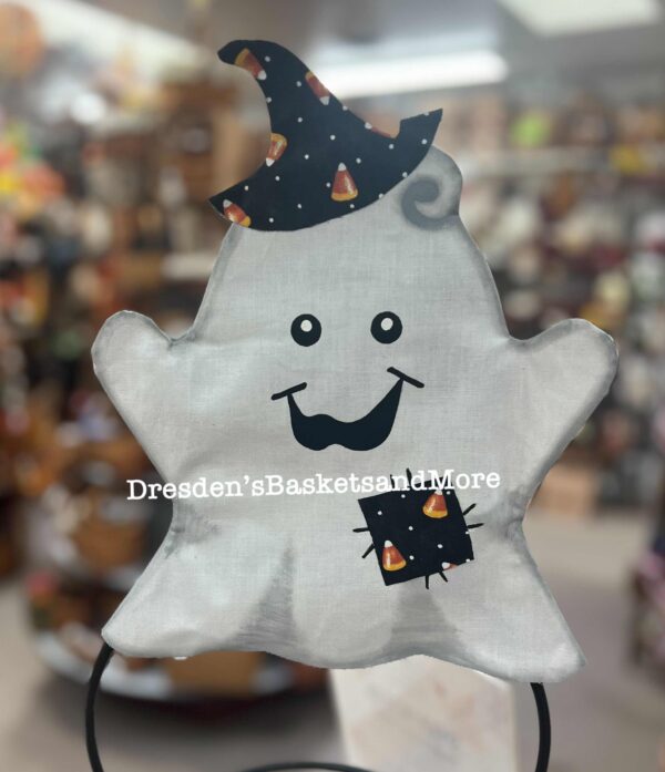 Ghost Face for the Small Wrought Iron Snowman with Candy Corn Trim