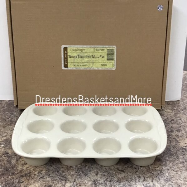 Longaberger Ivory Muffin Pan NIB