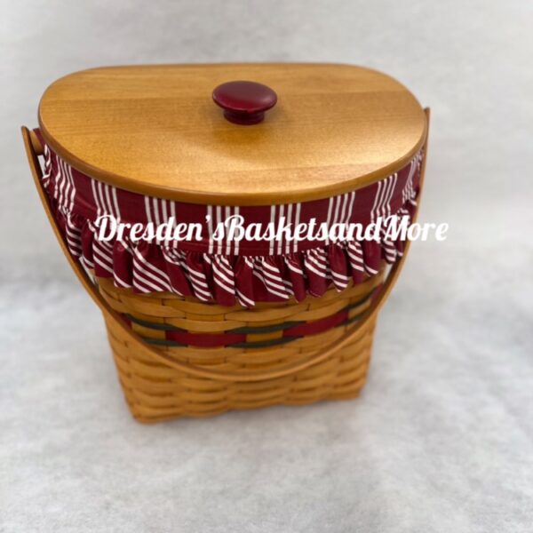Winter Wishes 1998 Red Longaberger Hostess Basket Set