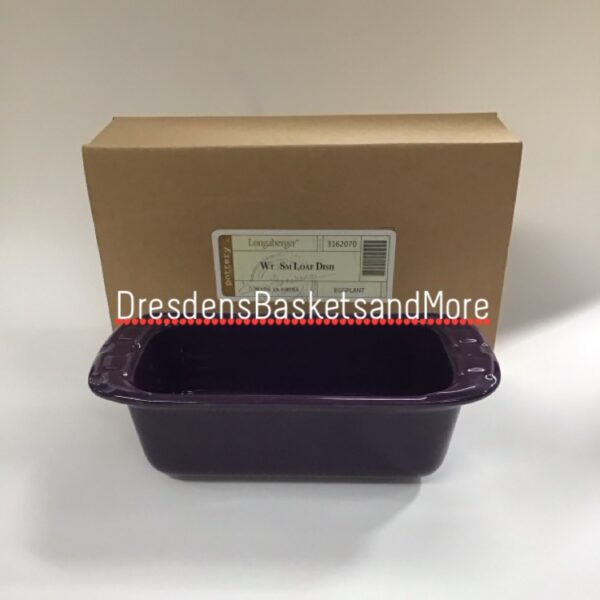 Longaberger Eggplant Loaf Dish NIB