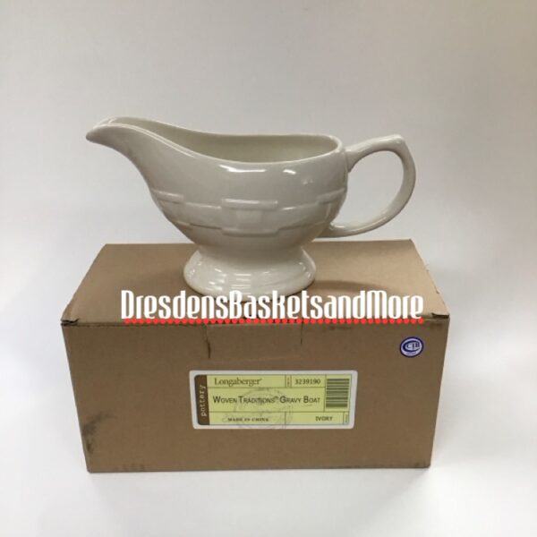 Longaberger Ivory Woven Traditions Gravy Boat NIB