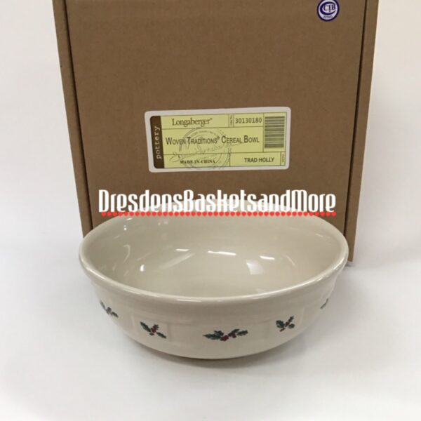 Longaberger Traditional Holly Cereal Bowl NIB