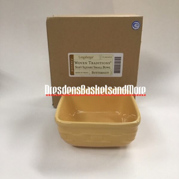 Longaberger Soft Square Butternut Small Bowl NIB