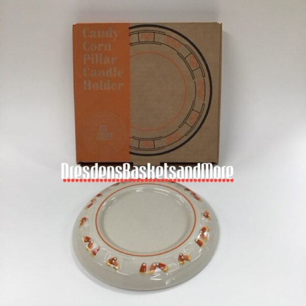 Candy Corn Longaberger Pillar Candle Holder NIB
