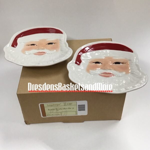Longaberger Santa Snack Plates NIB