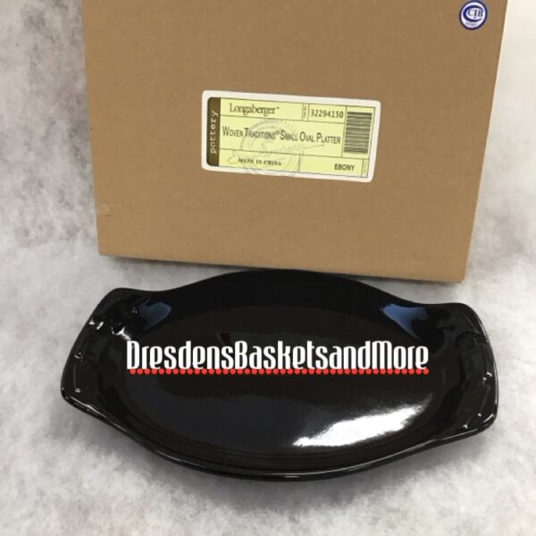 Small Oval Platter Longaberger Woven Traditions Ebony NIB