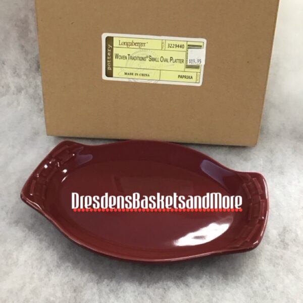 Small Oval Platter Longaberger Woven Traditions Paprika NIB