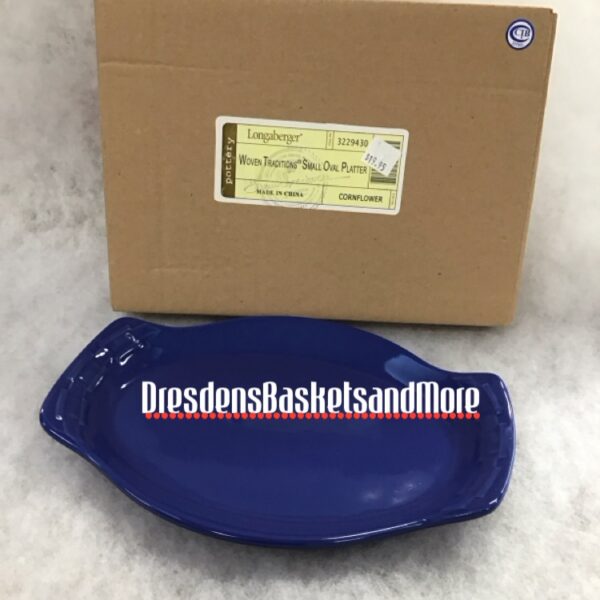 Small Oval Platter Longaberger Woven Traditions Cornflower NIB