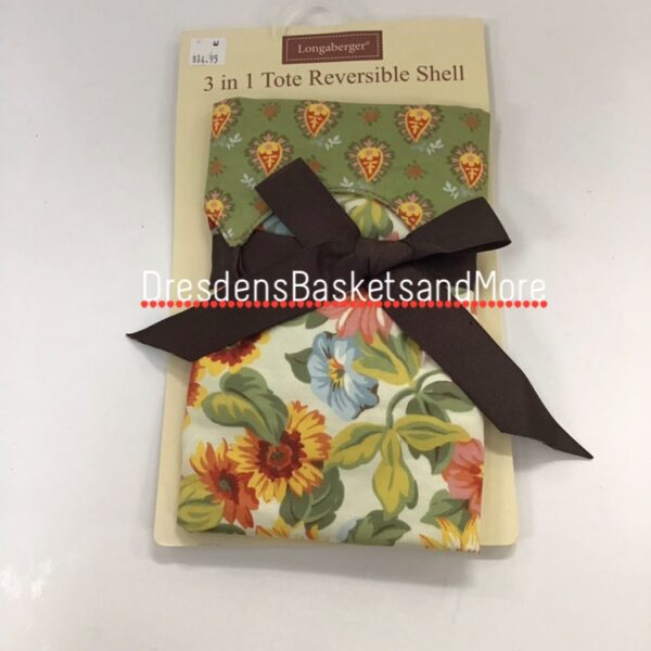 3 in 1 Longaberger  Tote Reversible Shell Sunflower