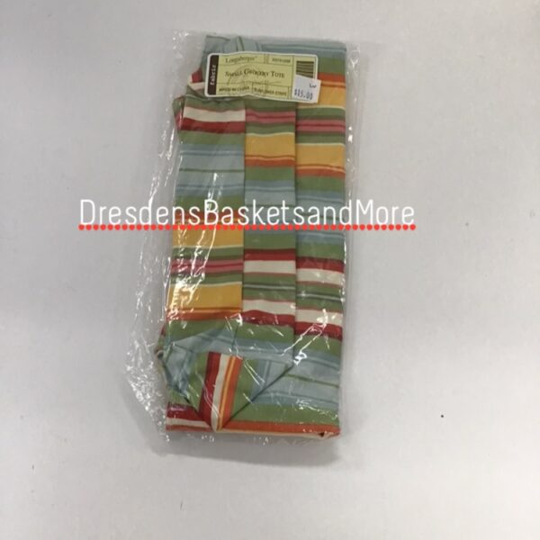 Small Longaberger Grocery Tote Bag Sunflower Stripe