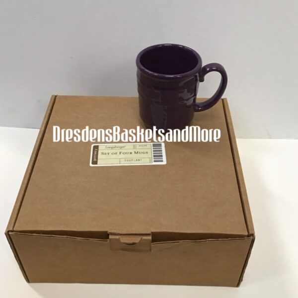 Eggplant Longaberger Mugs Set Of 4 NIB