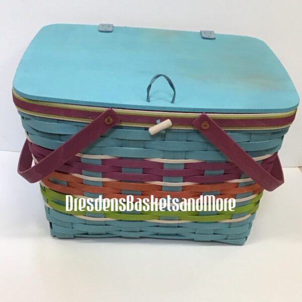 Longaberger 2012 Summer Lovin' Large Picnic Basket w/ Protector & Riser*